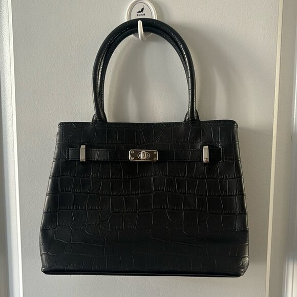 Vintage Small Embossed Croc Top Handle Bag - Picture 1 of 9